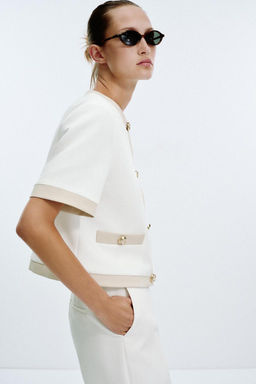CONTRAST SHORT SLEEVE BLAZER - Zara фото 12
