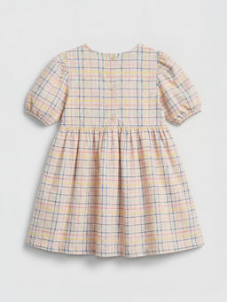 Bisiklet Yaka Ekose K?z ?ocuk Elbise