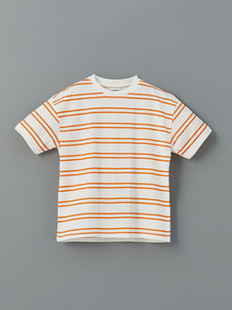 Bisiklet Yaka ?izgili Erkek Bebek Ti??rt