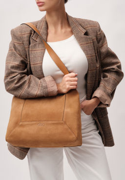 Замшевая сумка Mosaic DBR 31376 светло-коричневый