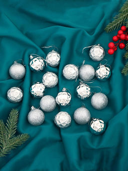 Ёлочные игрушки Званный вечер, шары новогодние, d=4 см, 18 шт., серебристые - Зимнее волшебство фото 2