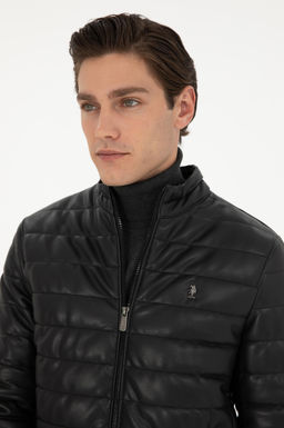 Мужская черная кожаная куртка Неожиданная скидка в корзине - U.s. polo assn фото 2