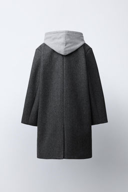 LONG COAT WITH REMOVABLE HOODIE - Zara фото 5