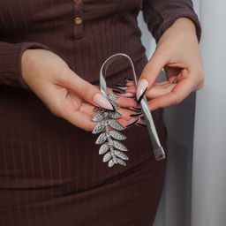 Подхват для штор Ветка, 10 4 см, 32 см, цвет серебряный - Арт узор фото 5