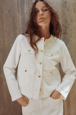 Chaqueta denim sin cuello - H&m фото 7