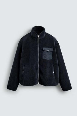 FAUX SHEARLING EFFECT JACKET WITH CONTRAST - Zara фото 6