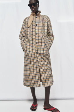 ZW COLLECTION REVERSIBLE CHECKS TRENCH COAT - Zara фото 4