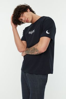 TRENDYOL MAN Lacivert Bask?l? Regular Fit Orme Pijama Tak?m? THMAW21PT0393 - Trendyolmilla фото 21