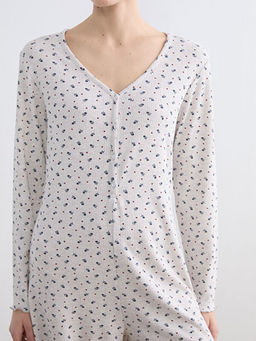 V Yaka ?i?ekli Kad?n ?ortlu Uyku Tulumu