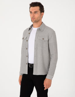 Gri Regular Fit Ceket G_mlek - Cacharel фото 3