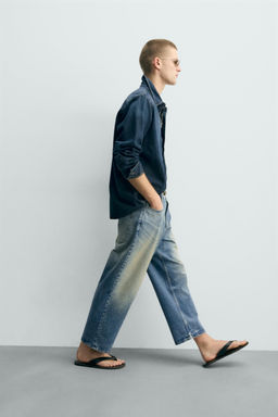 JEANS TAPERED WIDE FIT / Azul - Zara фото 7