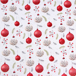 Цена за 10 шт. Бумага упаковочная новогодняя Красные шарики, глянец, двусторонняя, 80 г/м? , 70?100 см - UPAK LAND фото 5