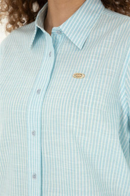 U. S. Polo Assn / Женская голубая рубашка с длинным рукавом - U.s. polo assn фото 7