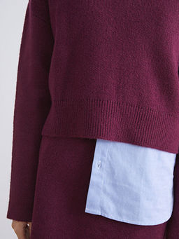 Bisiklet Yaka Oversize Kad?n Triko Kazak