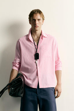 CAMISA RELAXED FIT CUADROS TEXTURA / Rosa - Zara фото 2