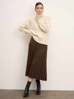 Юбка из пуха яка 07032 коричневая