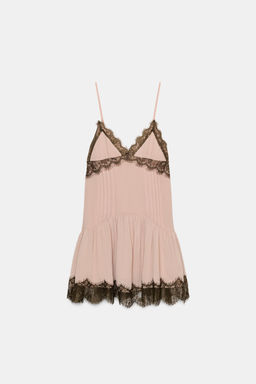 SHORT DRESS WITH CONTRAST LACE - Zara фото 14