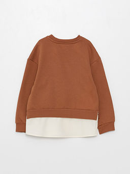 Bisiklet Yaka Nak??l? Uzun Kollu K?z ?ocuk Sweatshirt - Waikiki фото 2