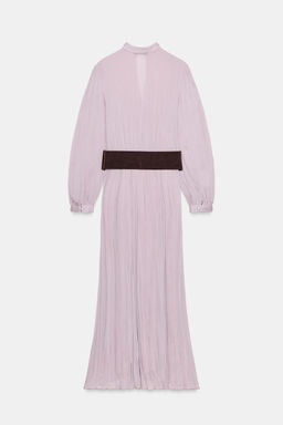 VESTIDO MIDI COMBINADO CINTUR?N / malva-sucio - Zara фото 8