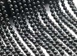 Бусины из агата черного шарик гр.6мм, 36см, 64 бусины Радуга камня