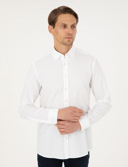 Beyaz Slim Fit Uzun Kollu G_mlek - Pierre cardin фото 3