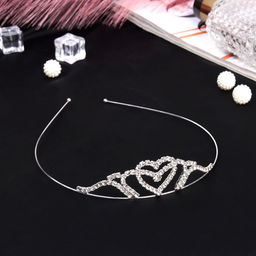 Диадема для волос «Сильва», сердце нежность, 9×2.5 см, серебро