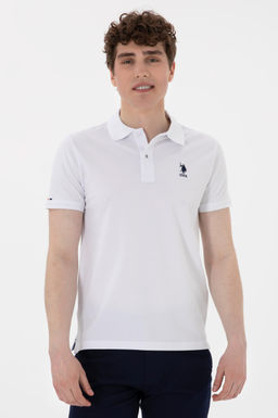 Erkek Slim Fit Polo Yaka Beyaz Basic Ti__rt Sepette S_rpriz _ndirim