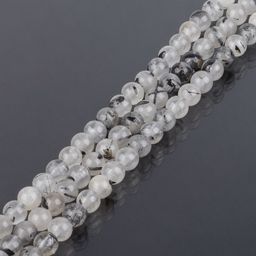 Бусины для украшений из Кварца с включением Турмалина 39 см