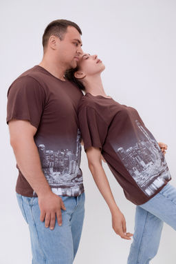 Футболка из кулирки унисекс Город шоколадный макс - Амадэль фото 3