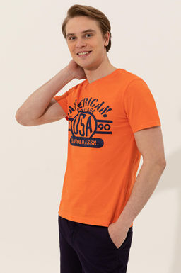 U. S. Polo Assn Мужская оранжевая футболка с круглым вырезом - U.s. polo assn фото 15