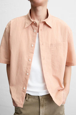STRIPED CROPPED FIT SHIRT - Zara фото 7