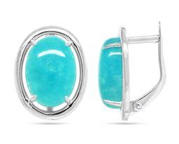 Серьги из серебра аквамарин, СПН2054