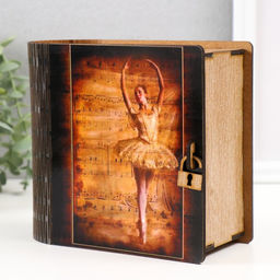 Деревянная шкатулка-книга «Балерина» 14×14 см