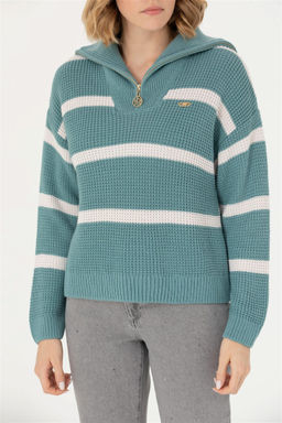 U. S. Polo Assn Женский мятный свитер с v-образным вырезом - U.s. polo assn фото 13