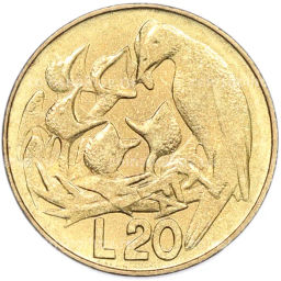 Монета 20 лир 1975 года Сан-Марино