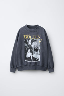 SUDADERA EFECTO LAVADO KPOP DEMON HUNTERS NETFLIX  / Gris antracita - Zara фото 2