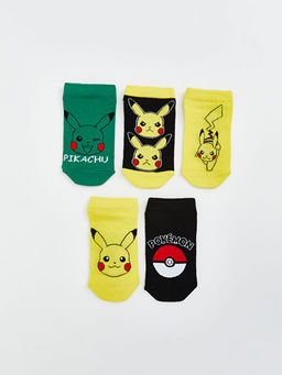 Pikachu Desenli Erkek ?ocuk Patik ?orap 5li