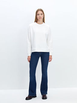 Bisiklet Yaka Oversize Kad?n Sweatshirt