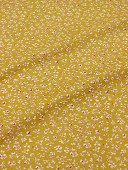 Теплый хлопок Брусника на горчичном, ш.1.45м, хлопок-100%, 150гр/м.кв