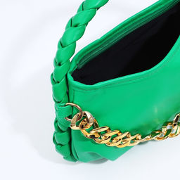 Сумка-багет на молнии, цвет зелёный - Simaland фото 7