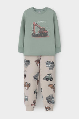 Crockid _ К 1567/холодная мята,тракторы пижама дет