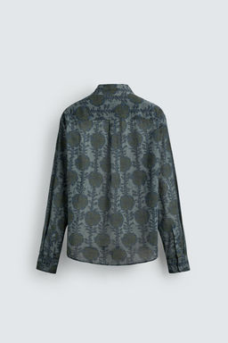 CAMISA RELAXED FIT ESTAMPADO FLORAL / Verdes - Zara фото 9