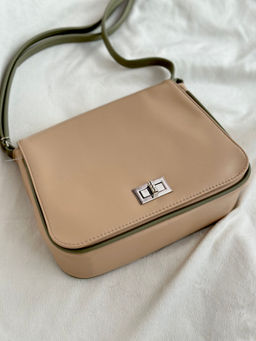 Сумка Модель №1437 | кожзам | гладкий | бежевый зеленый | Р924-5 | 32509 - L-craft фото 7