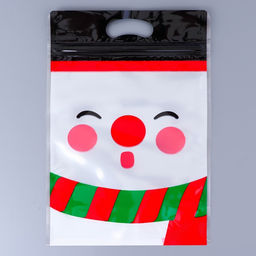 Цена за 50 шт. Пакет подарочный новогодний, с zip - lock застежкой, «Снеговик», 15×23±1 см