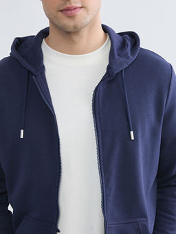 Standart Kal?p Kap??onlu Erkek Fermuarl? Sweatshirt