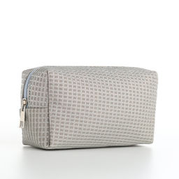 Косметичка на молнии женская, с подкладом, маленькая, серая