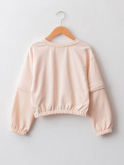 Bisiklet Yaka Bask?l? Uzun Kollu K?z ?ocuk Sweatshirt - Waikiki фото 2