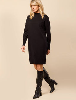 VILATTE / Свободное платье тонкой вязки из хлопка с кашемиром