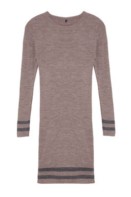 Vizon Mini Triko Etek Ucu Cizgili Elbise TWOAW20EL1274