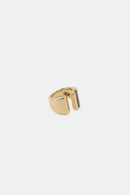 PACK 2 ANILLOS MET?LICOS CUADRADO BRILLOS / Dorado - Zara фото 4